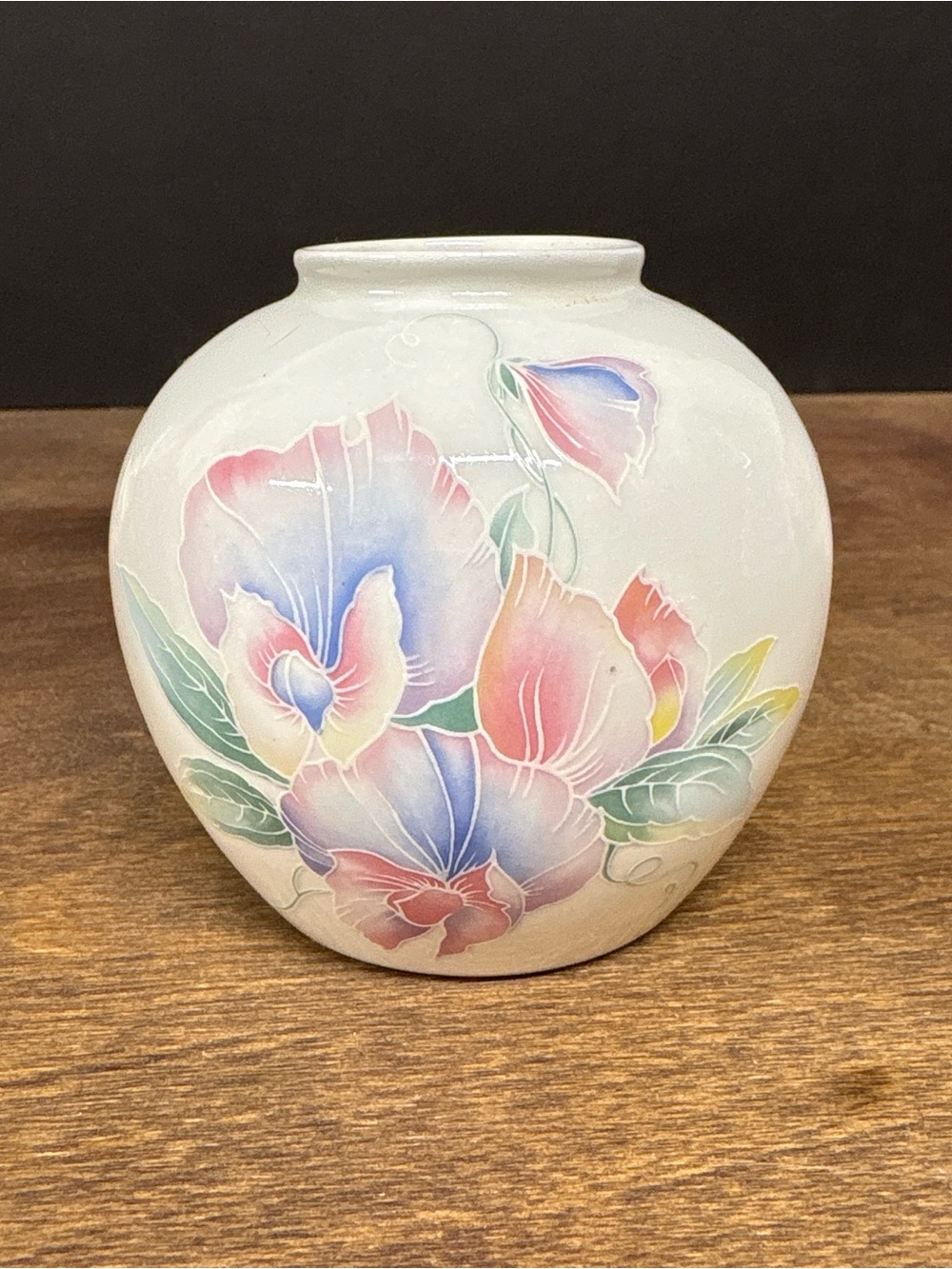Aynsley Little Sweatheart Hand-Painted Floral Porcelain Vase in Pastel Colors